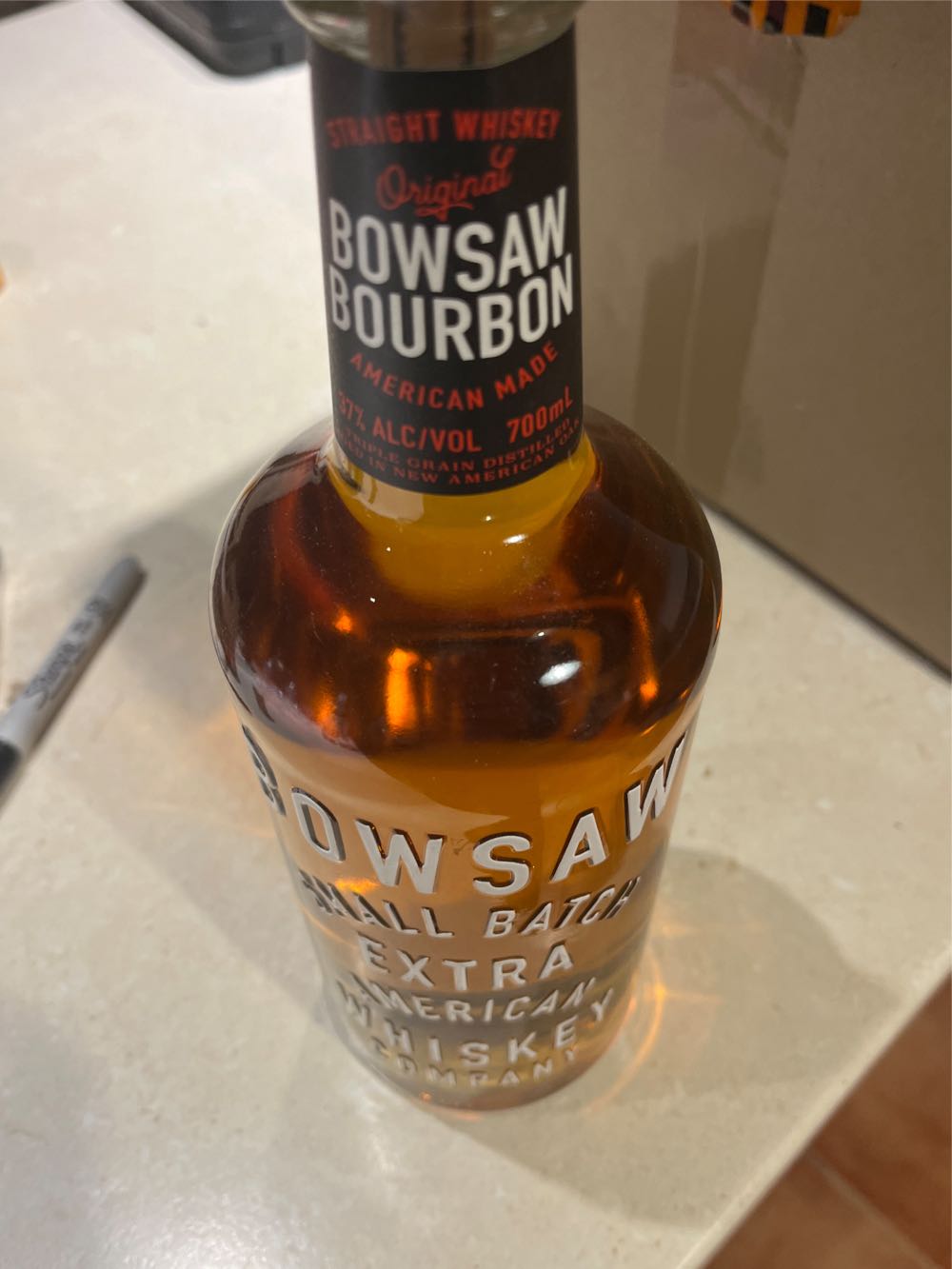Bow saw small batch bourbon  (700 mL) alcohol collectible [Barcode 5060434135025] - Main Image 2