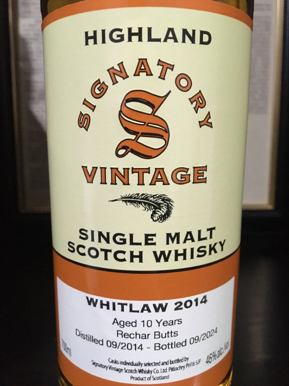Signatory Whitlaw 10 Jahre Rechar Signatory 2024 Whisky Single Malt 07l  (700 mL) alcohol collectible [Barcode 5021944127047] - Main Image 4