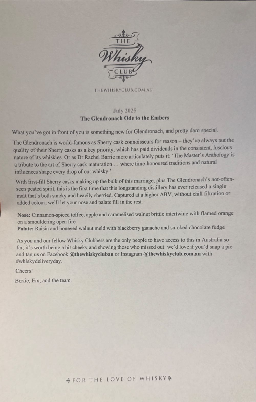 The Glendronach Ode To The Embers  Sherry & Smoke Whisky - Glendronach Distillery (700 mL) alcohol collectible [Barcode 5060716145490] - Main Image 4