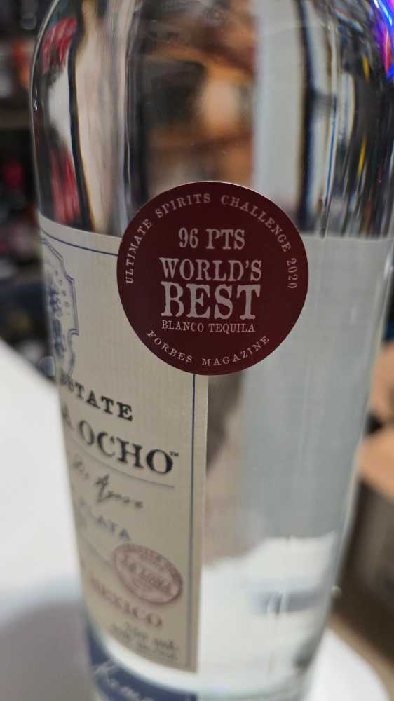 Tequila Ocho 2020 Plata Single Estate La Loma Tequila  - NOM 1474 (750 mL) alcohol collectible [Barcode 898627001308] - Main Image 3