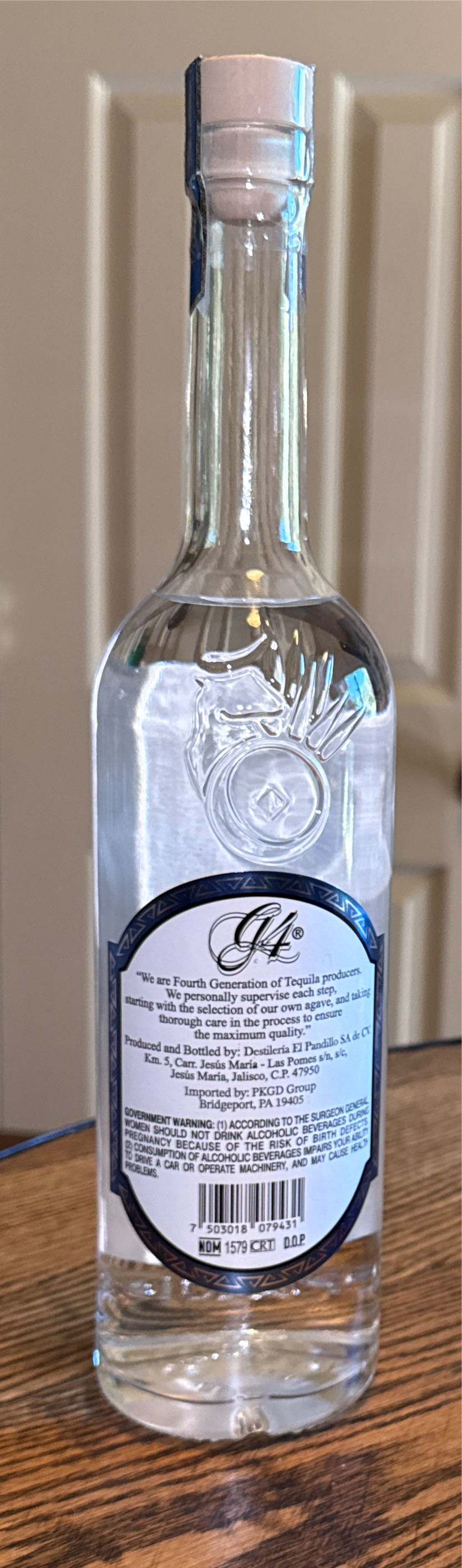 G4 Clasico Blanco Tequila - NOM 1579 (750 mL) alcohol collectible [Barcode 7503018079431] - Main Image 2