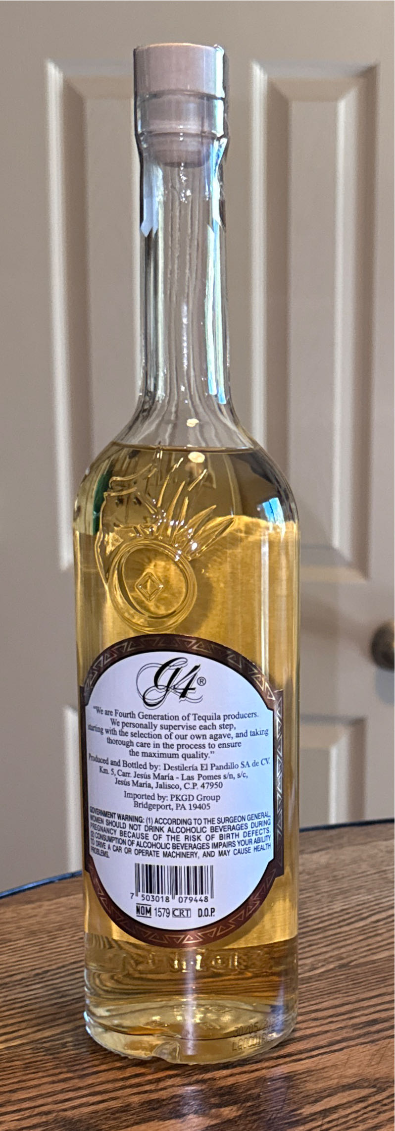 G4 Tequila Reposado Clasico - NOM 1579 (750 mL) alcohol collectible [Barcode 7503018079448] - Main Image 2