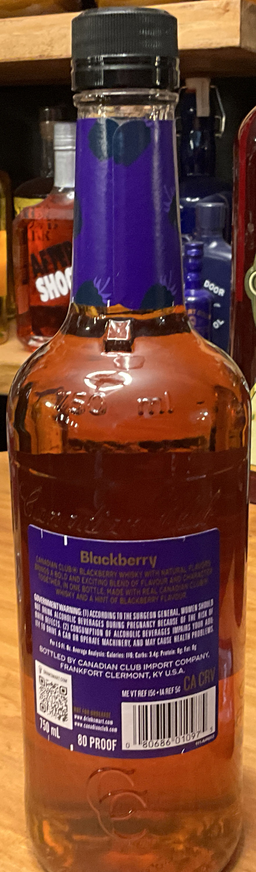 Canadian Club Blackberry - Canadian Club Import Company (750 mL) alcohol collectible [Barcode 080686010975] - Main Image 2