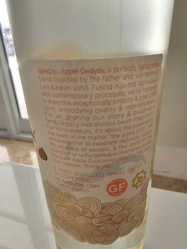 Islandjon Apple Gwayav Vodka Guava Island Jon - islandion for Godwin Beverage, CO (750 mL) alcohol collectible [Barcode 865033000317] - Main Image 2