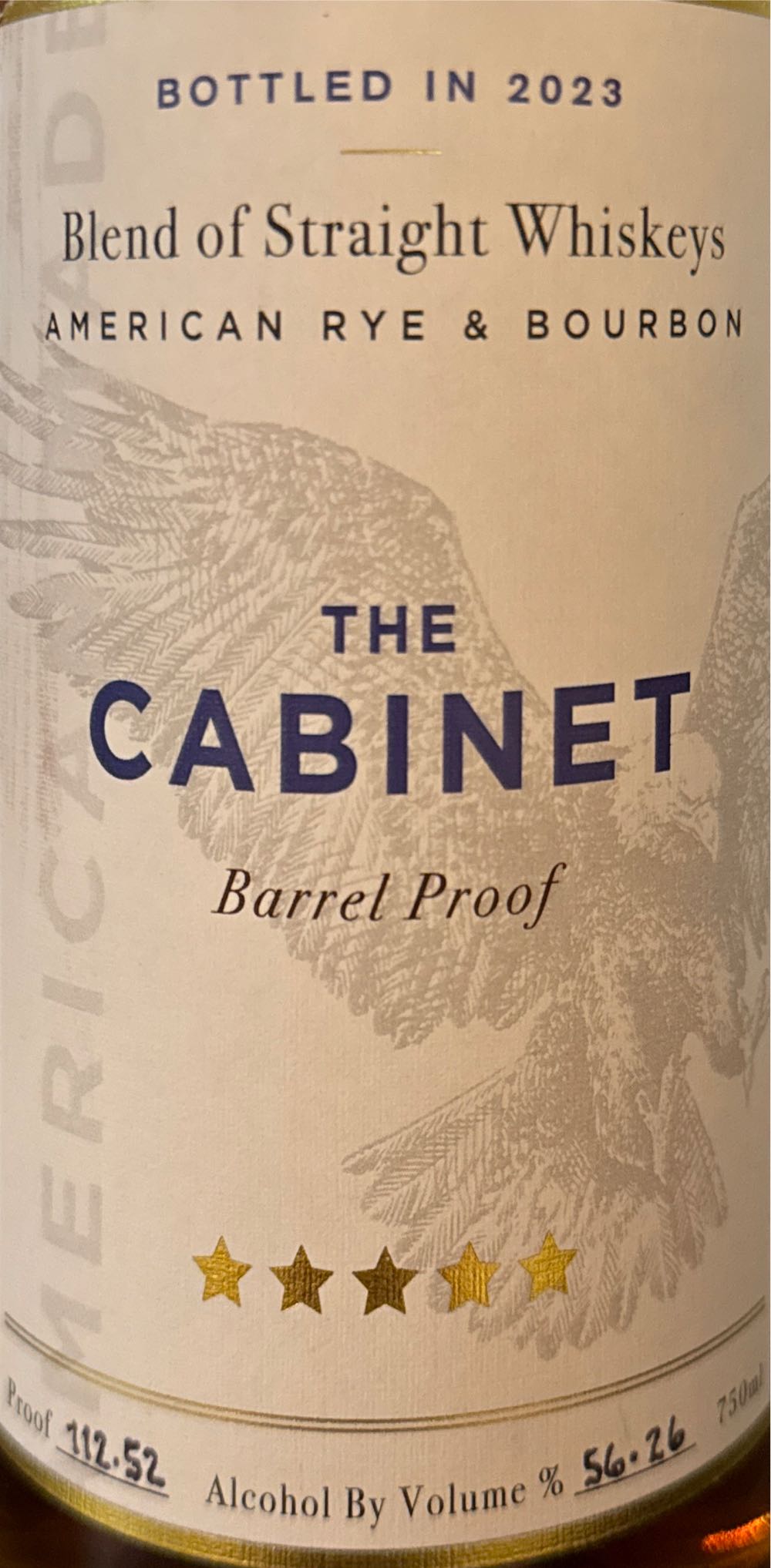 The Cabinet Barrel Proof Blend Of Straight Whiskeys Whiskey Cask Fine & Rare Wine And Wood Bourbon  (750 mL) alcohol collectible [Barcode 793888485600] - Main Image 2