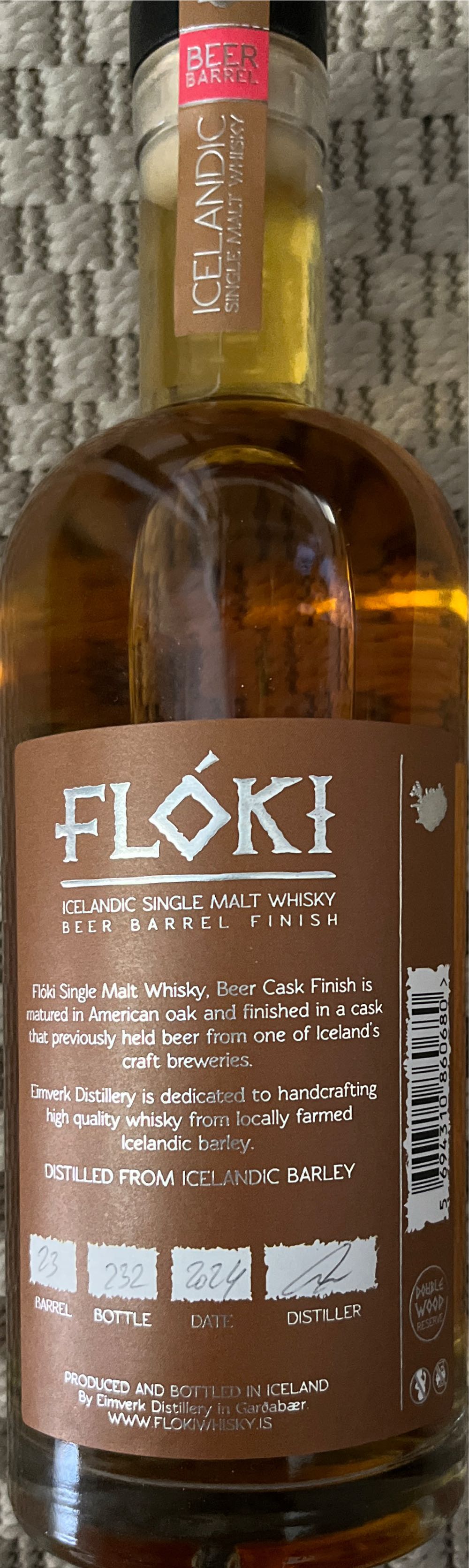 Flóki Beer Barrel Finish And Single Malt Icelandic Flóki Whisky Whisky Floki Stout  alcohol collectible [Barcode 5694310860680] - Main Image 3