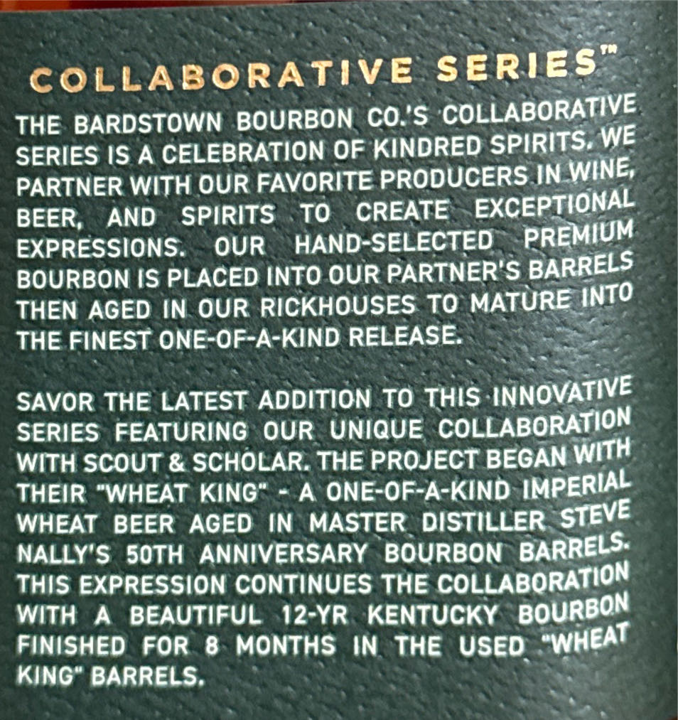 Bardstown Collaborative Series Scout & Scholar - Bardstown Bourbon Company (750 mL) alcohol collectible [Barcode 857552008530] - Main Image 2