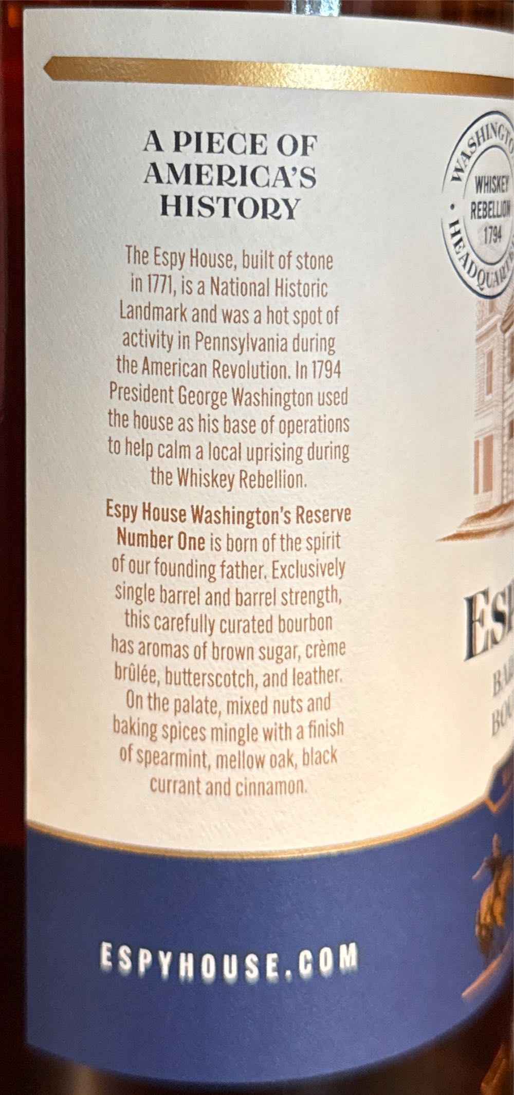 Espy House Barrel Strength Bourbon - Bardstown Bourbon Company (750 mL) alcohol collectible [Barcode 196852369911] - Main Image 3