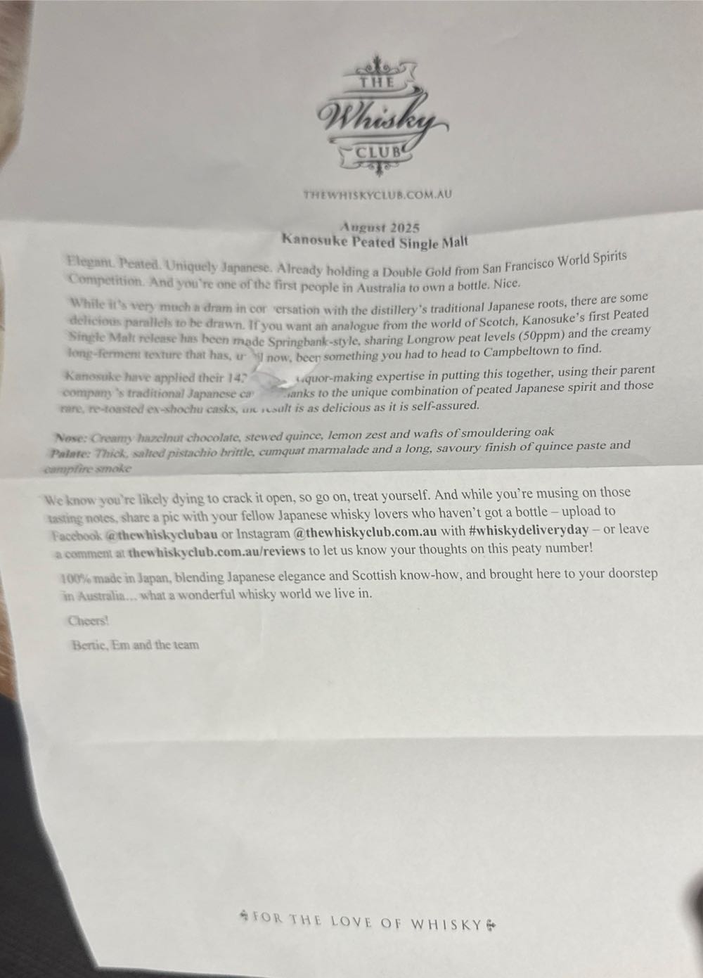 Kanosuke Single Malt Japanese Whisky Peated - Kanosuke (700 mL) alcohol collectible [Barcode 4595057930517] - Main Image 3