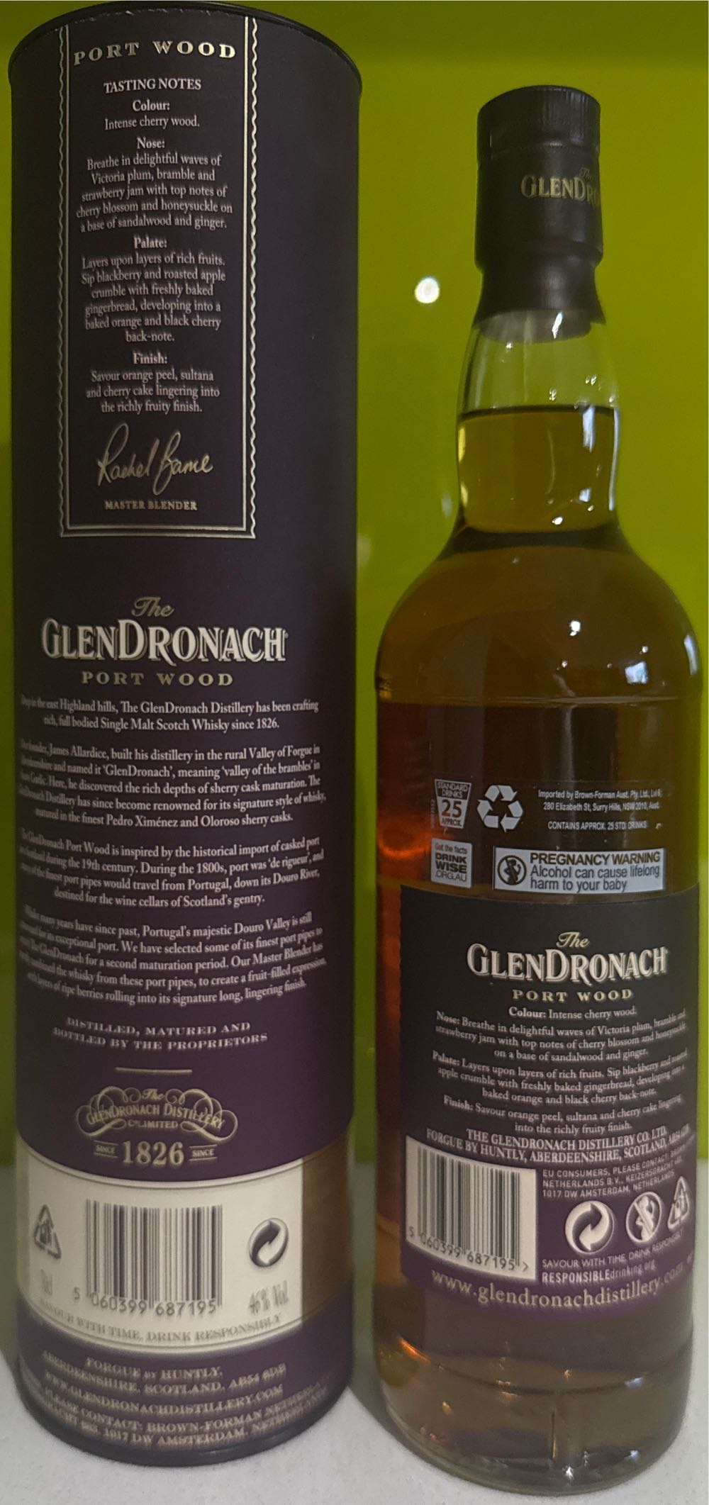 The Glendronach Port Wood Highland Single Malt - Glendronach Distillery (700 mL) alcohol collectible [Barcode 5060399687195] - Main Image 2