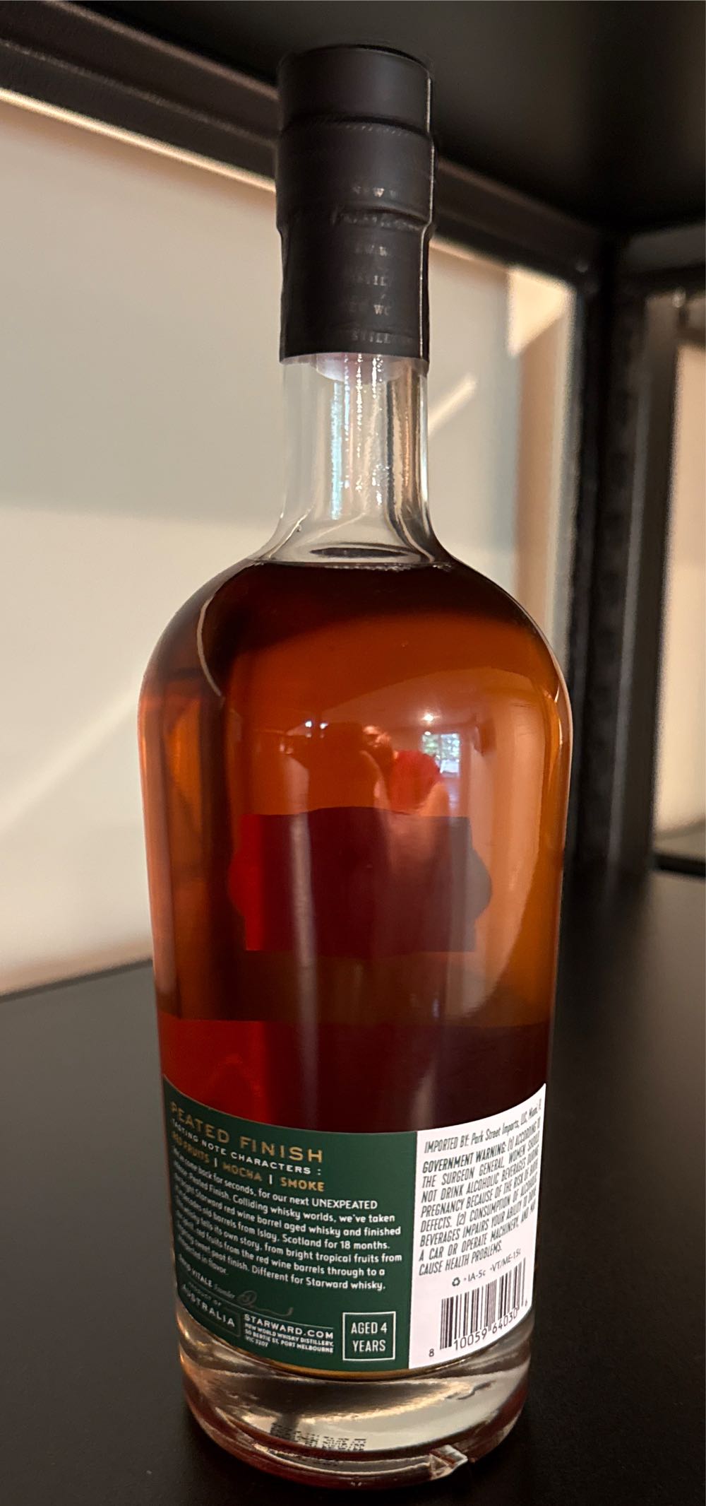 Starward Peated Finish Single Malt Australian Whisky - New World Whisky Distillery (700 mL) alcohol collectible [Barcode 810059640306] - Main Image 2