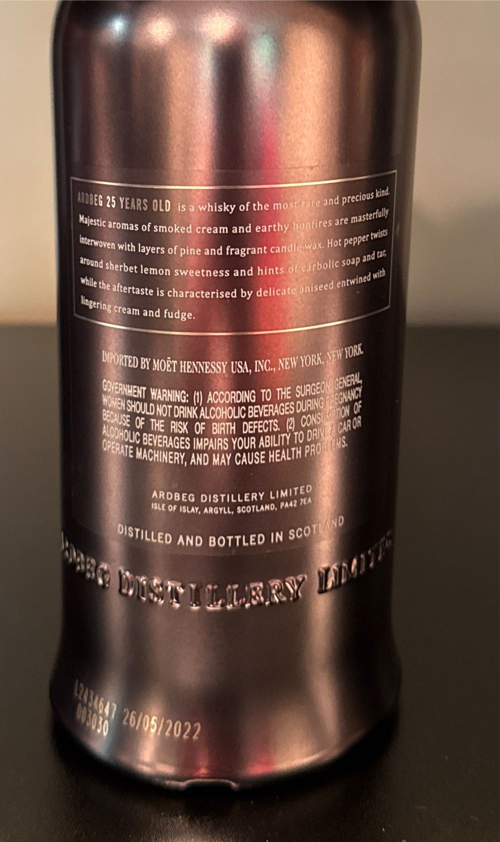 Ardbeg 25 Year Islay Single Malt Scotch Whisky - Ardbeg Distillery Limited (750 mL) alcohol collectible - Main Image 4