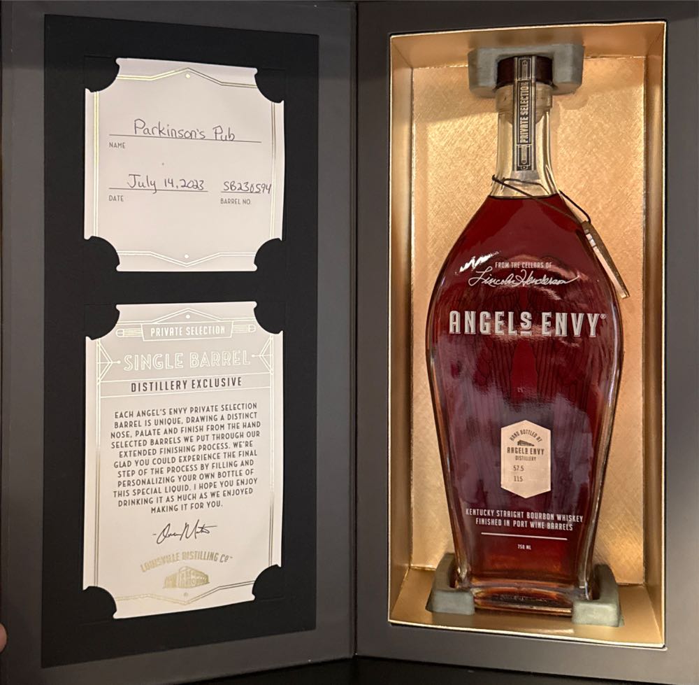 Angels Envy Private Selection Single Barrel Bourbon (Hand Bottled) - Angel’s Envy Distillery (750 mL) alcohol collectible [Barcode 080480987138] - Main Image 2
