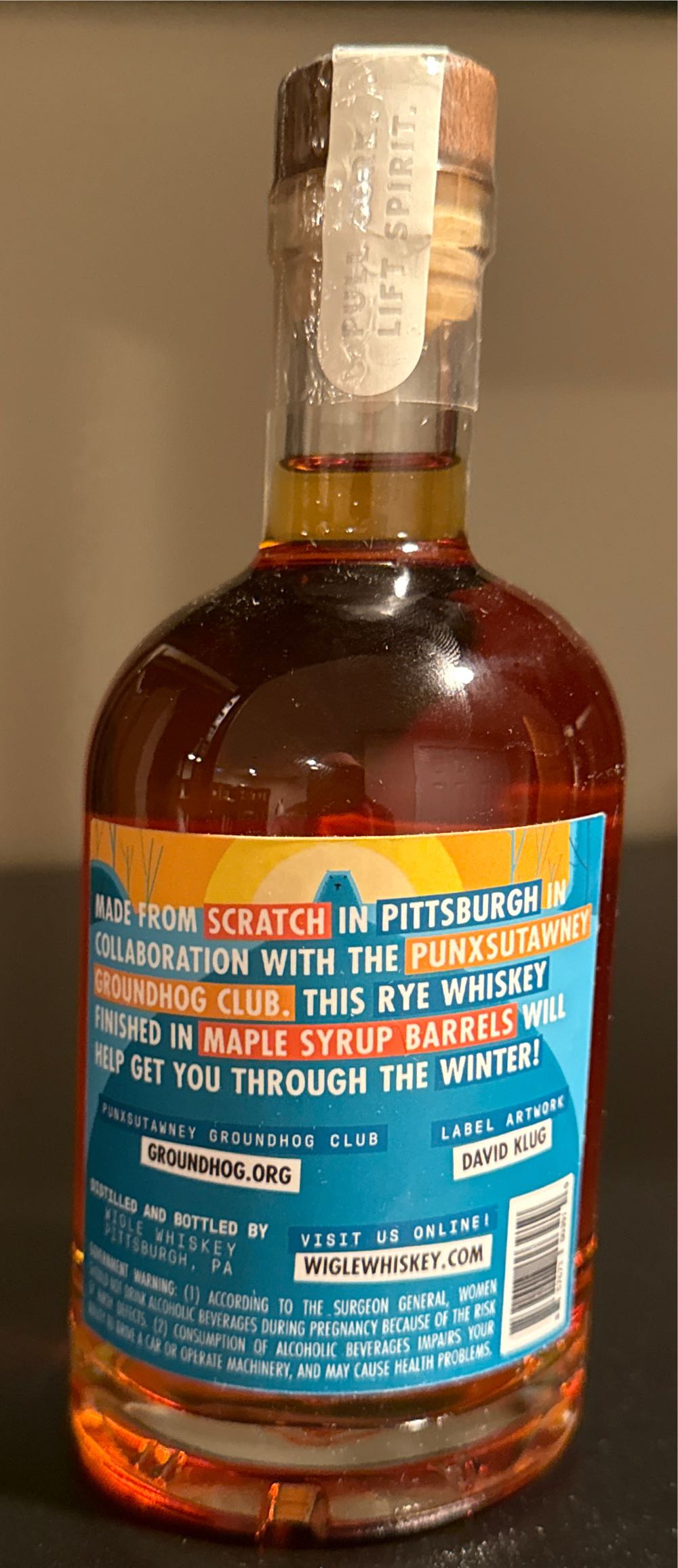 Phil’s Shadow 2024 - Wigle Distillery (375 mL) alcohol collectible [Barcode 857673003919] - Main Image 2
