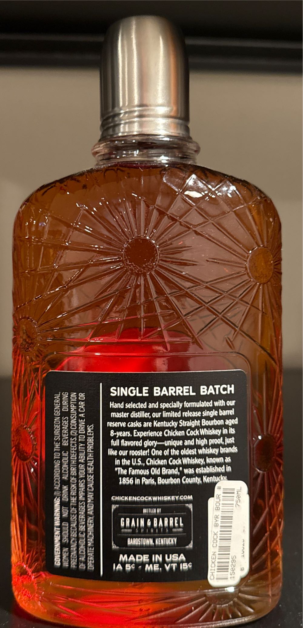 Chicken Cask Reserve - Bottled By Grain And Barrel (750 mL) alcohol collectible - Main Image 2