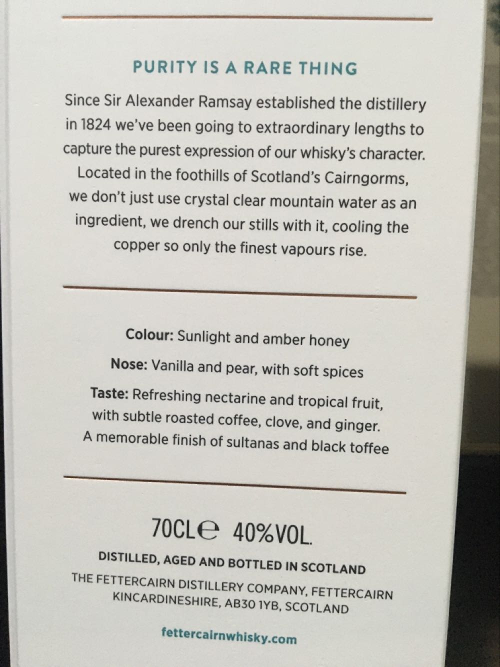 Fettercairn 12 Years Old Highland Single Malt Scotch Whisky 40% Year 12yo 700ml Jahre  (700 mL) alcohol collectible [Barcode 5013967013957] - Main Image 4