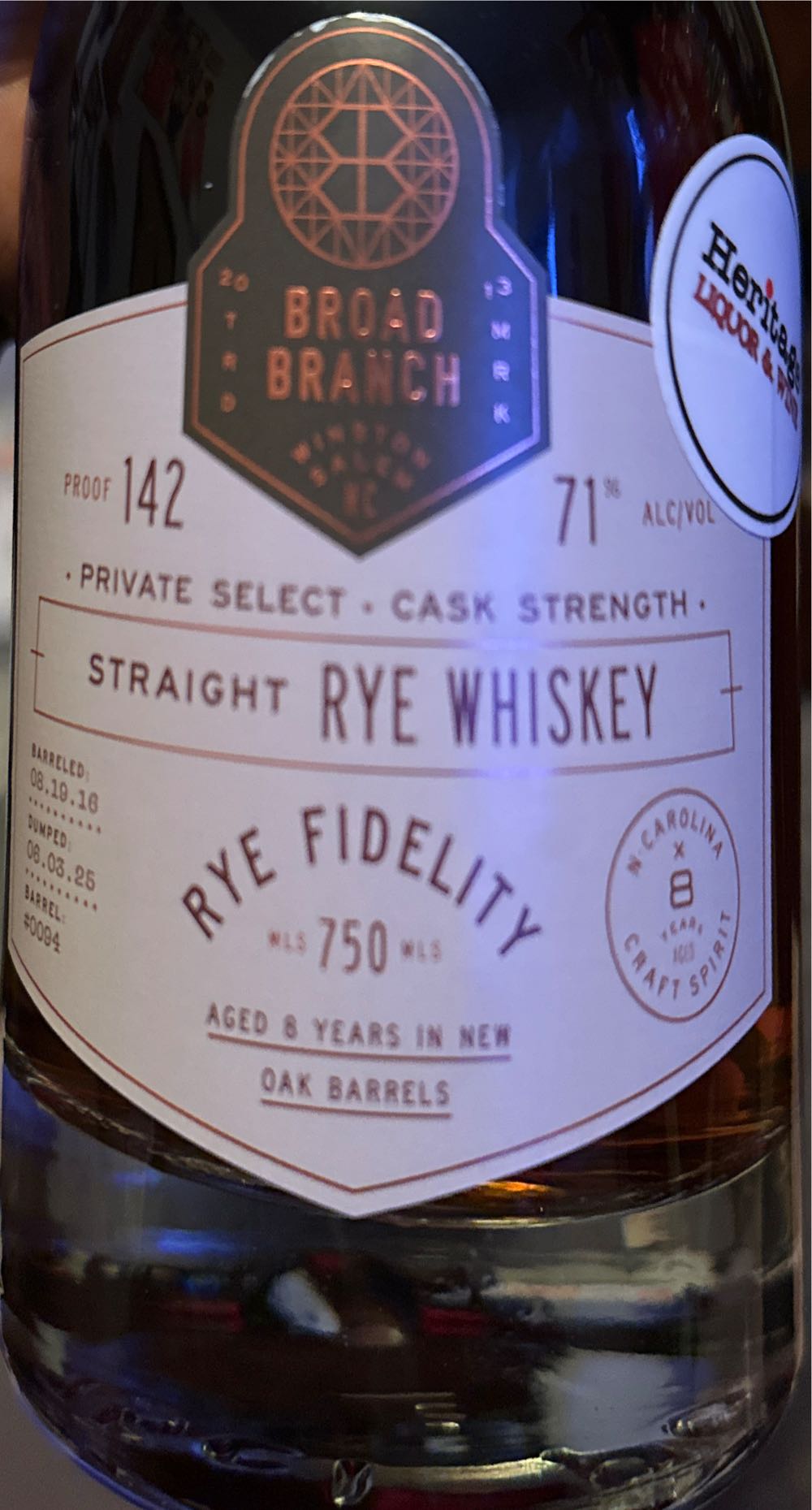 Broad Branch Rye Fidelity - Broad Branch (700 mL) alcohol collectible - Main Image 3