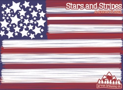 Arvon Stars and Stripes Pilsner - Arvon Brewing Company,  Grand Rapids alcohol collectible - Main Image 2
