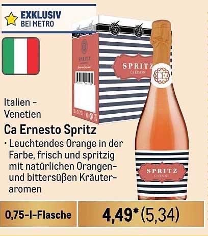 Ca’ Ernesto Spritz - GCF (750 mL) alcohol collectible [Barcode 4337182205579] - Main Image 2