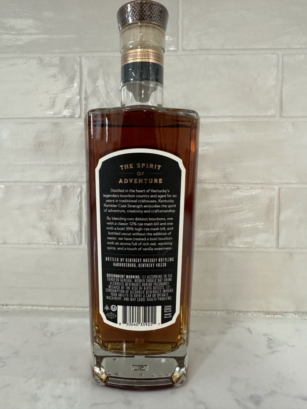 Kentucky Rambler - Kentucky Whiskey Bottling (750 mL) alcohol collectible [Barcode 850040359251] - Main Image 2