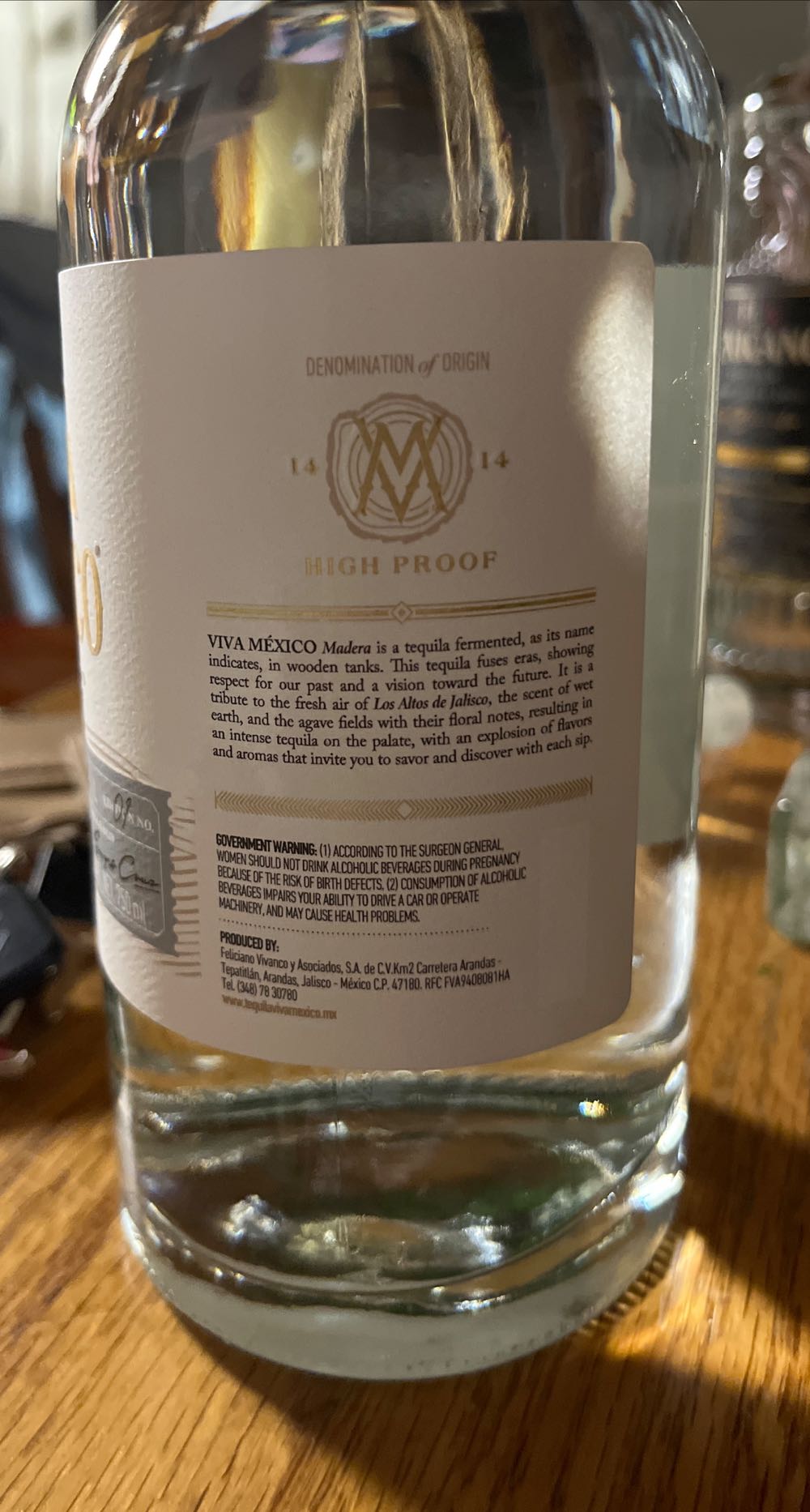 Viva México Madera Blanco - Nom 1414 alcohol collectible - Main Image 2