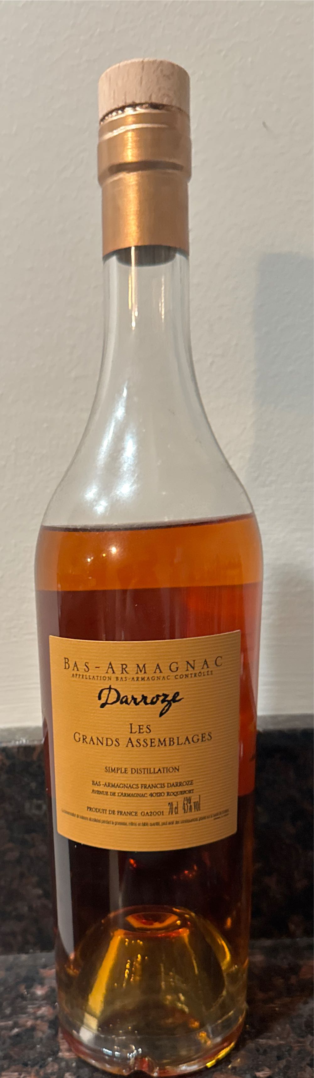 Bas-Armagnac Darroze Les Grands Assemblages 20 - Bas-armagnac alcohol collectible - Main Image 2