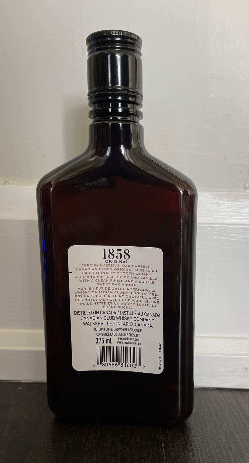 Canadian Whisky - Canadian Club 1858 Original  alcohol collectible [Barcode 080686816027] - Main Image 2