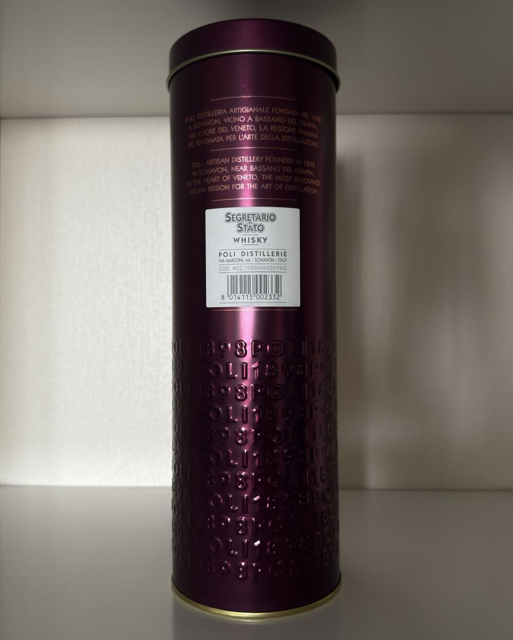 Segretario Di Stato - Jacopo Poli (700 mL) alcohol collectible [Barcode 8014115002349] - Main Image 4