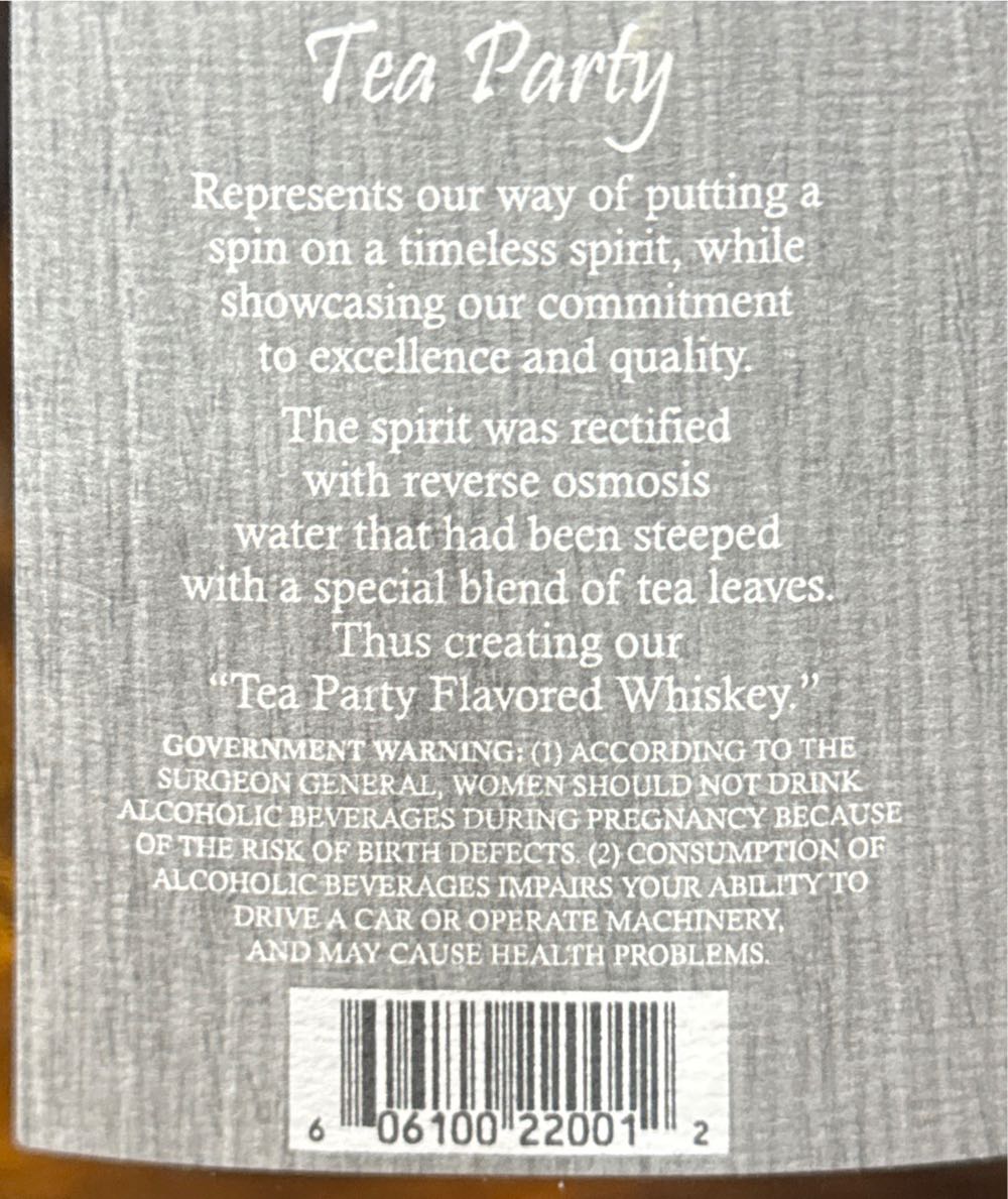 Nashoba Valley Tea Party - Nashoba Valley Spirits (750 mL) alcohol collectible [Barcode 606100220012] - Main Image 2