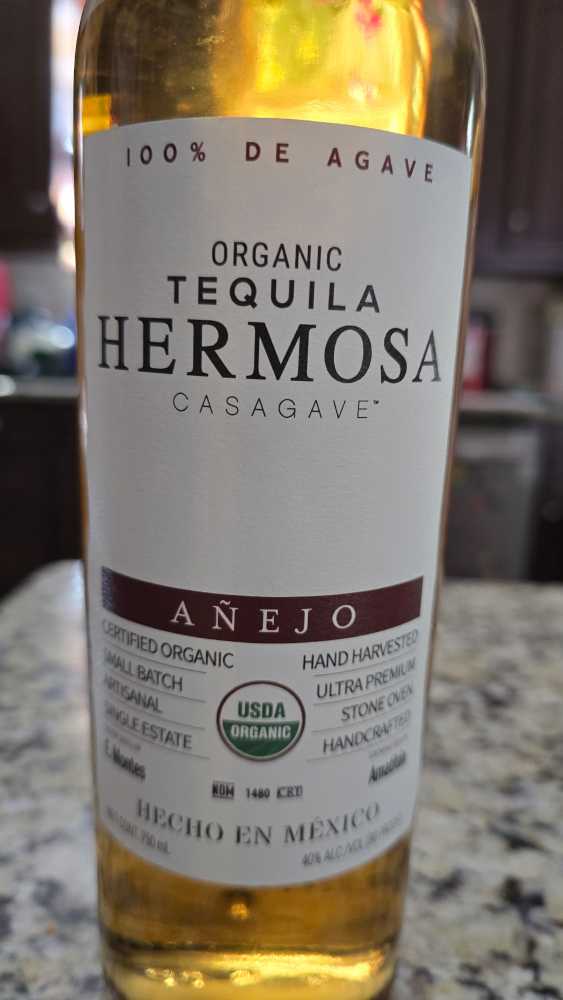 Hermosa Organic Anejo Tequila - NOM 1480 (750 mL) alcohol collectible [Barcode 869995000125] - Main Image 2