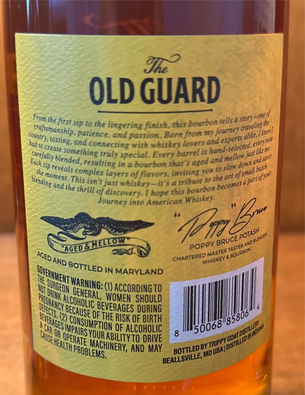 The Old Guard, Bourbon - Trippy Goat Distillery (750 mL) alcohol collectible [Barcode 850068858064] - Main Image 2