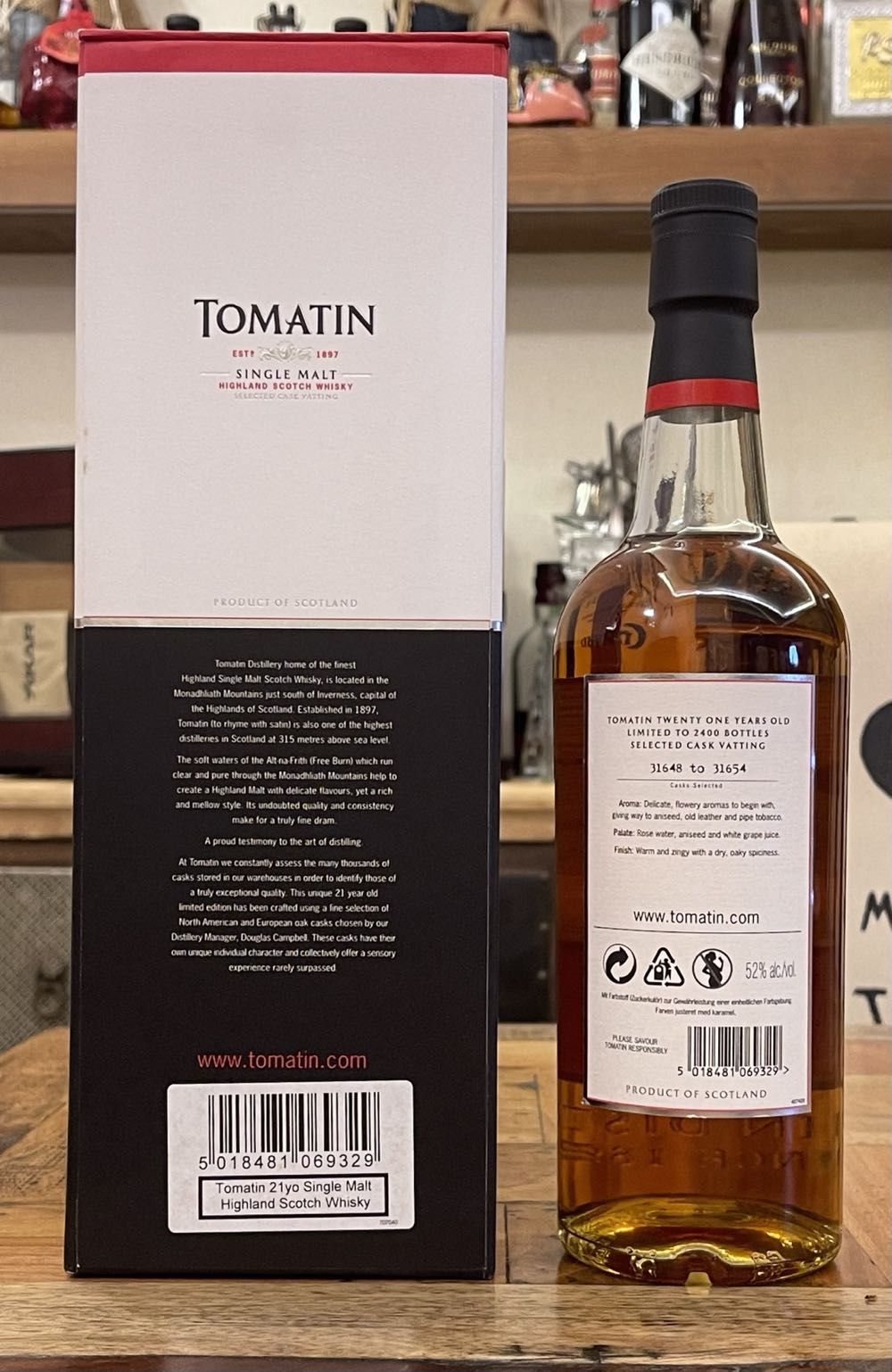 TOMATIN 21y Limited Edition Highland Single  Malt Scotch Whisky - The Tomatin Distillery Company Ltd (700 mL) alcohol collectible [Barcode 5018481069329] - Main Image 2