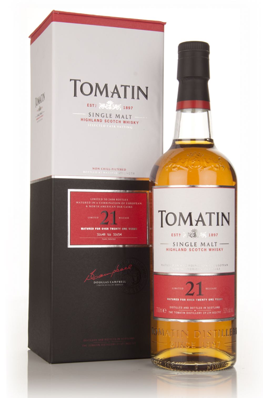 TOMATIN 21y Limited Edition Highland Single  Malt Scotch Whisky - The Tomatin Distillery Company Ltd (700 mL) alcohol collectible [Barcode 5018481069329] - Main Image 3