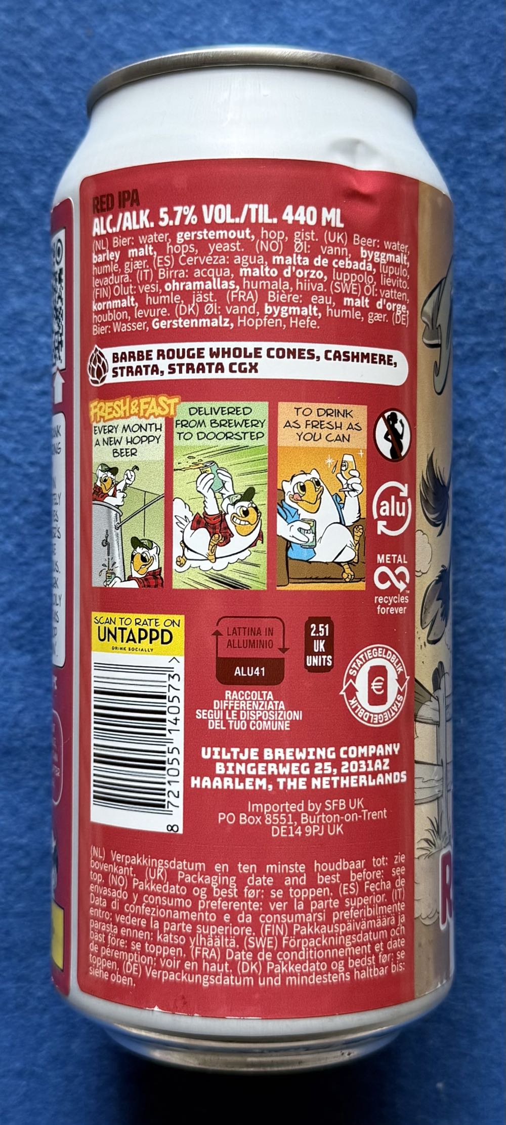 Red Shirt Rodeo Riding - Uiltje Brewing Company (440 mL) alcohol collectible [Barcode 8721055140573] - Main Image 3