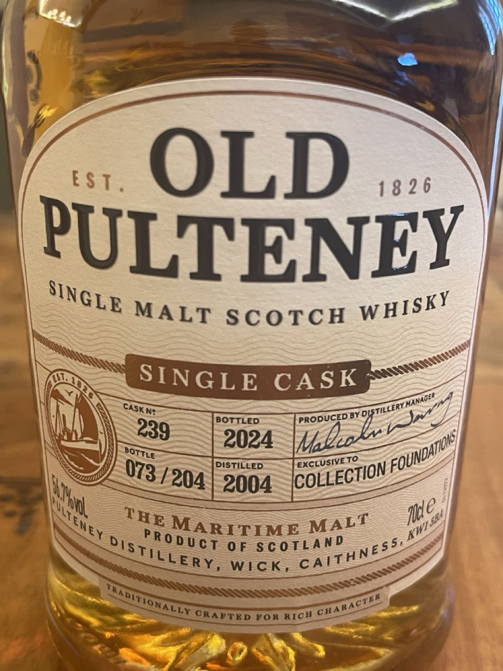 OLD PULTENEY 20y Single Malt Scotch Whisky - The Pulteney Distillery (700 mL) alcohol collectible [Barcode 5010509884181] - Main Image 3