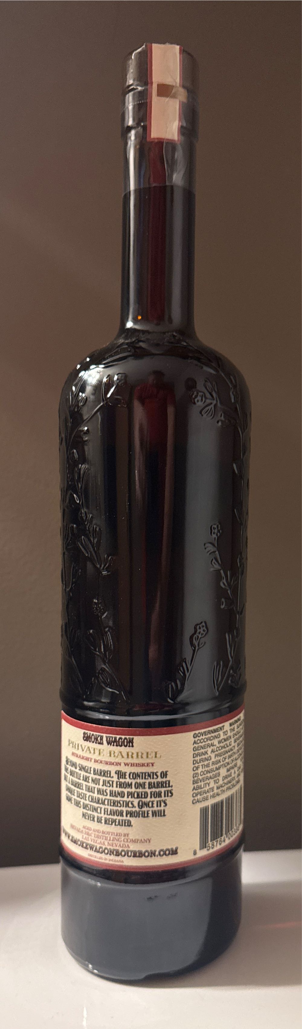 Smoke Wagon Private Barrel Bourbon Whiskey - Nevada H &C Distilling Co (750 mL) alcohol collectible [Barcode 858764003665] - Main Image 2