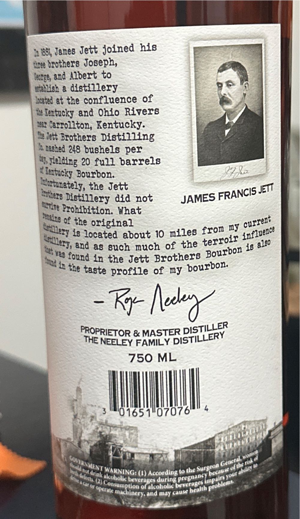 The Old Jett Brothers - Neeley Family Distillery (750 mL) alcohol collectible [Barcode 301651070764] - Main Image 2