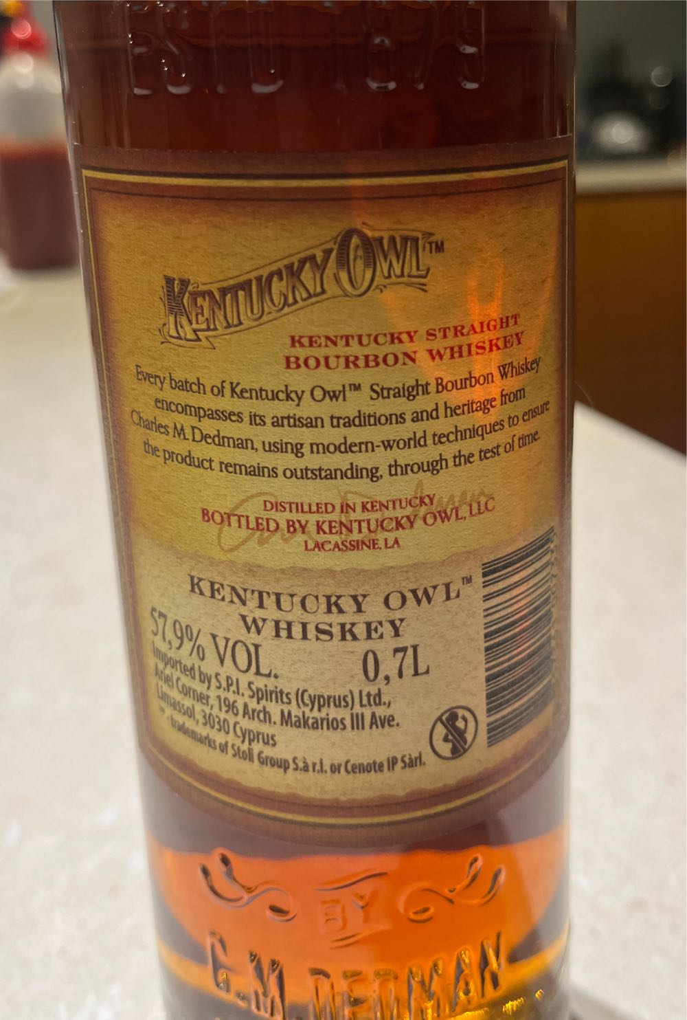 Owl Kentucky Owl Batch 12 Bourbon Whiskey 700ml Straight  (700 mL) alcohol collectible [Barcode 857361007335] - Main Image 2