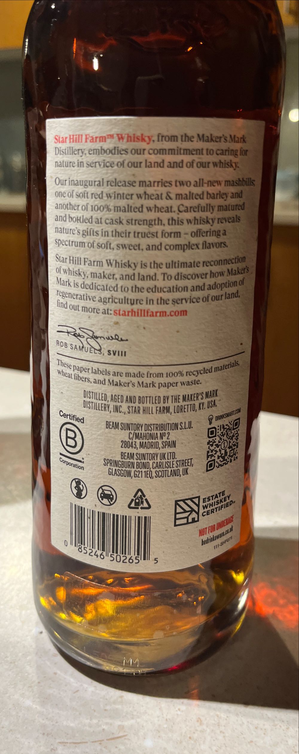 Maker’s Mark Star Hill Farm And Reviews Release  (700 mL) alcohol collectible [Barcode 085246502655] - Main Image 2