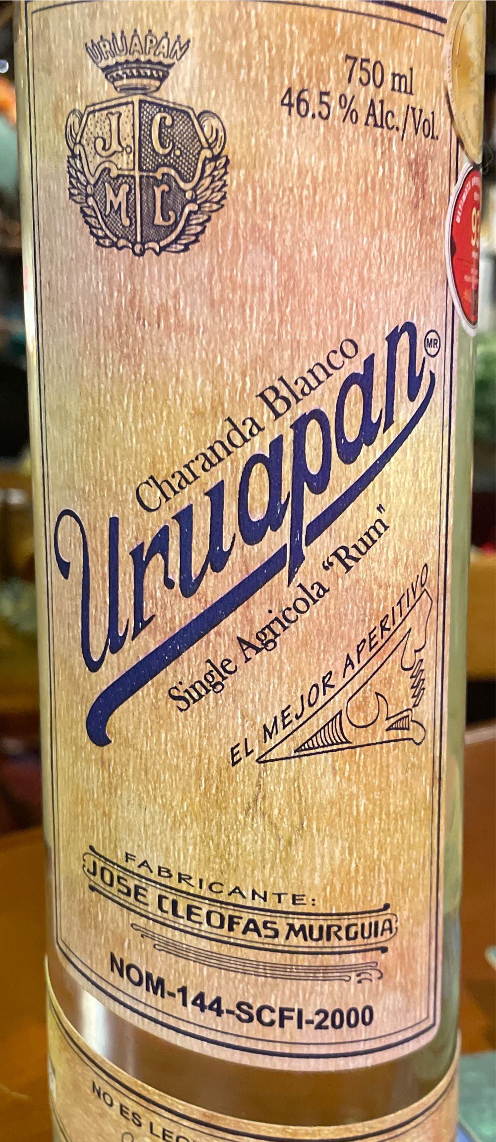 Uruapan Charanda Blanco Single Agricola  (750 mL) alcohol collectible [Barcode 7503007479518] - Main Image 2