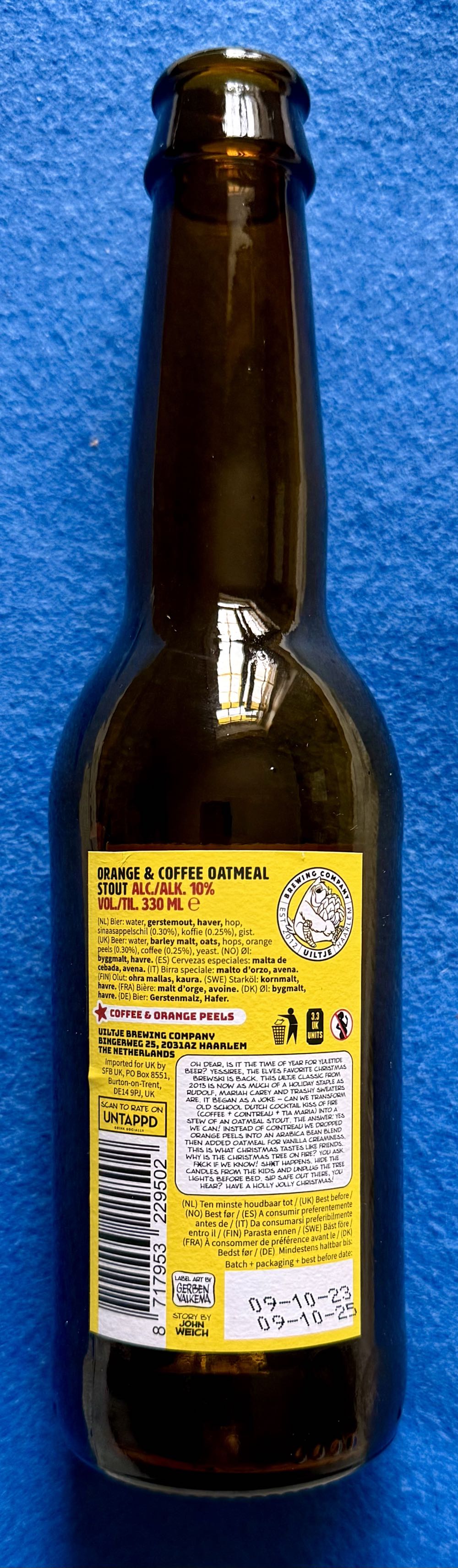 F*ck De Kerstboom Staat In De Fik!!! - Uiltje Brewing Company (330 mL) alcohol collectible [Barcode 8717953229502] - Main Image 2