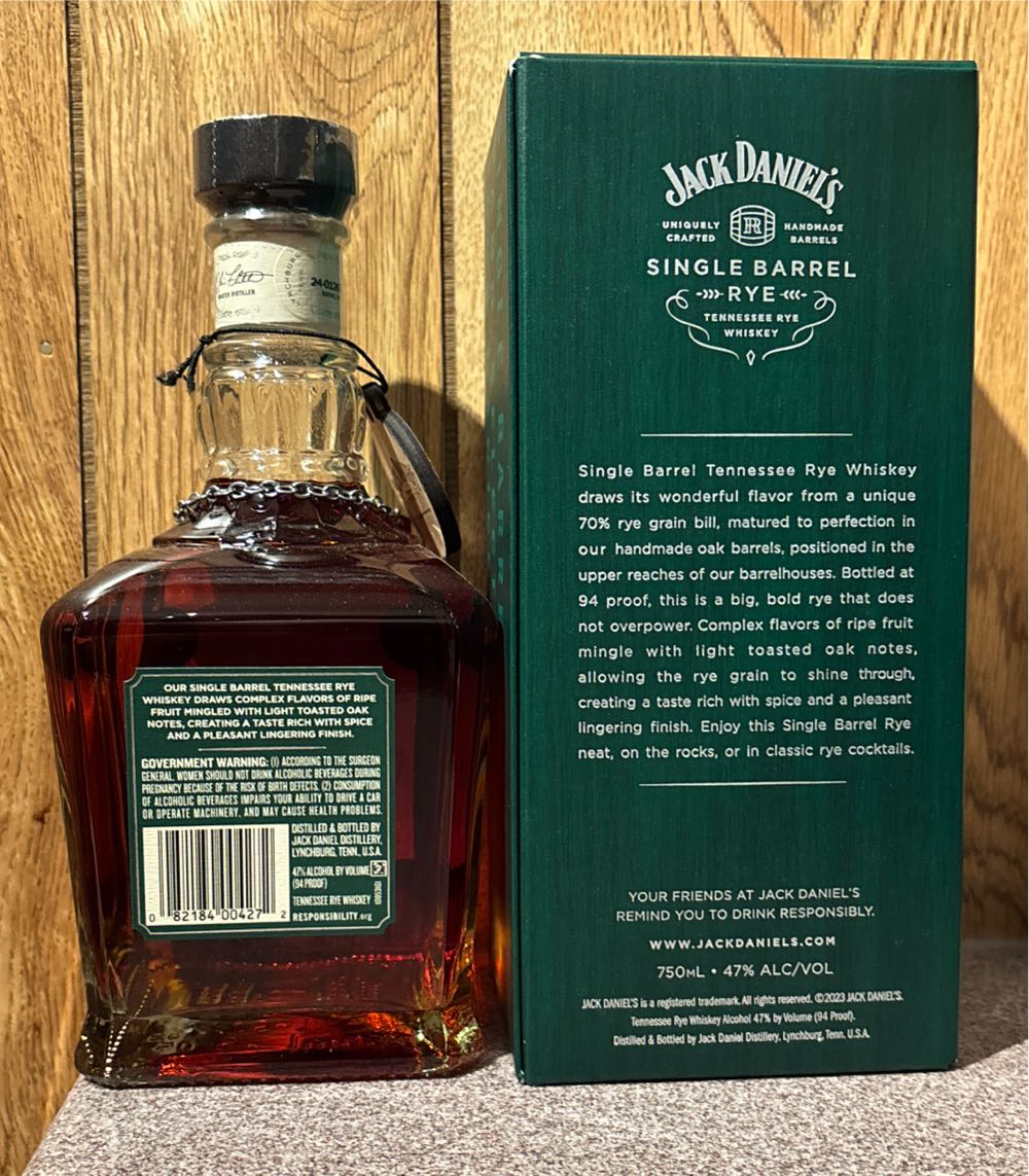 Jack Daniels Single Barrel Rye - Jack Daniel’s Distillery, Lynchburg, TN (750 mL) alcohol collectible - Main Image 3