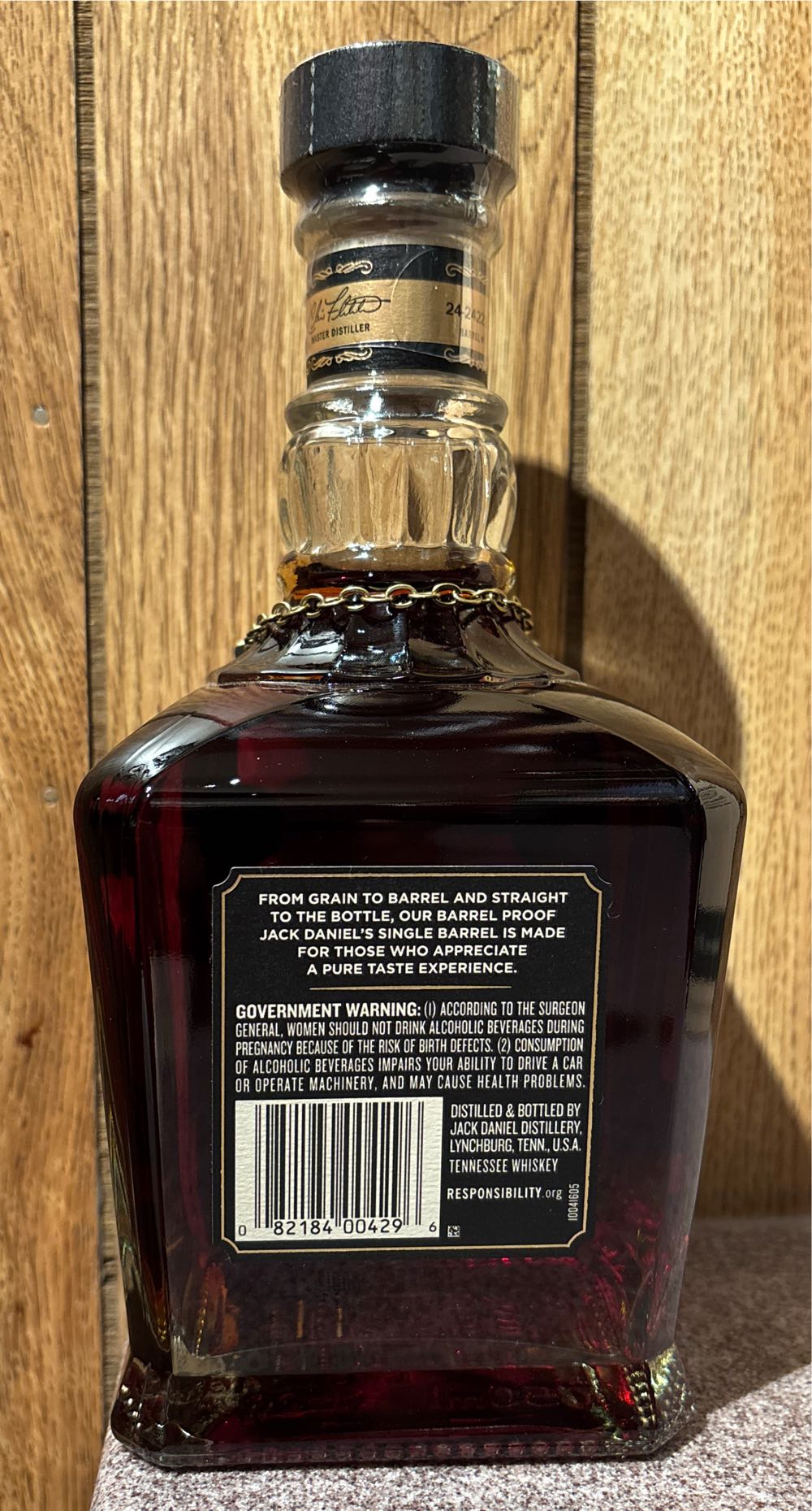Jack Daniel’s Single Barrel Barrel Proof  1st Gen 11-31-15 - Jack Daniel’s Distillery, Lynchburg, TN (750 mL) alcohol collectible - Main Image 3