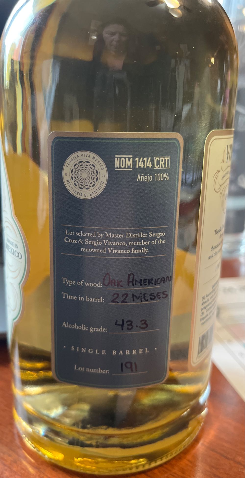 Viva México Single Barrel Añejo - Nom 1414 alcohol collectible [Barcode 7503000664225] - Main Image 3