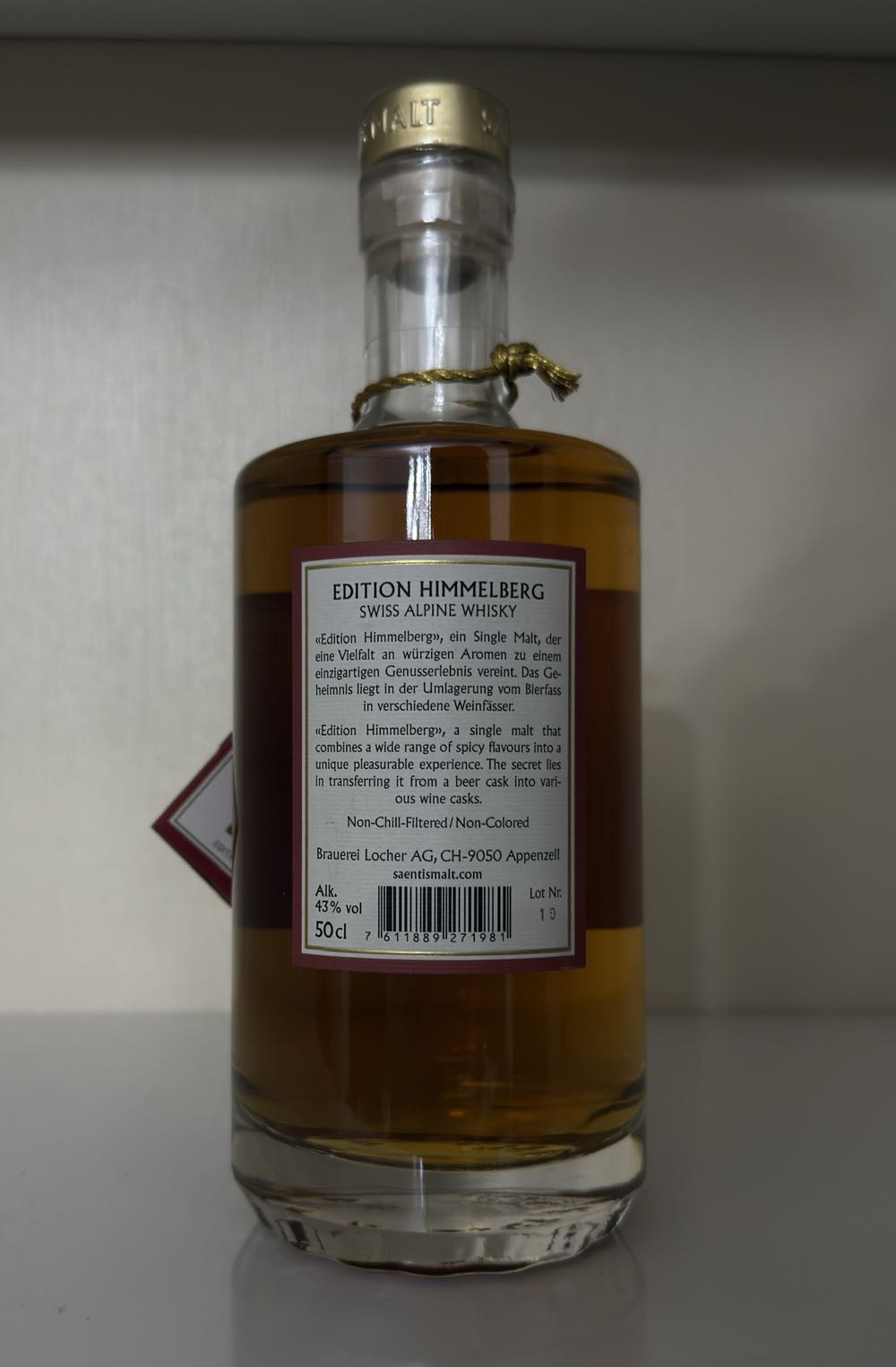 Säntis Malt Edition Himmelberg - Brauerei Locher AG - CH- 9050 Appenzell (500 mL) alcohol collectible [Barcode 7611889271981] - Main Image 2