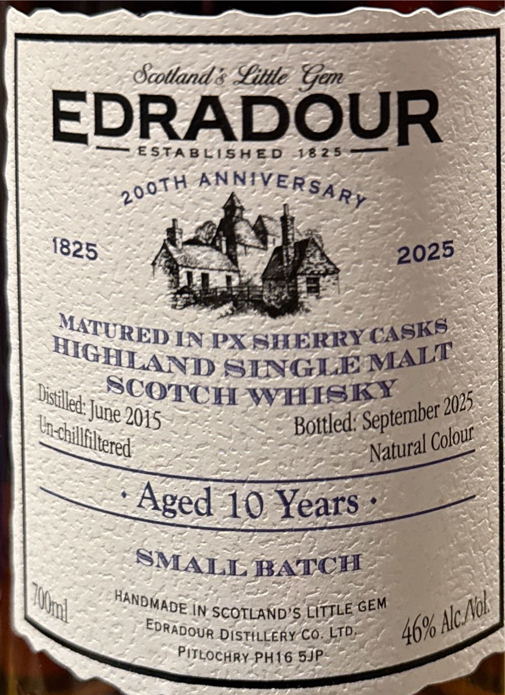 Edradour 10 Years PX Sherry Casks - Edradour Distillery Company, Ltd. (700 mL) alcohol collectible [Barcode 5021944130177] - Main Image 3
