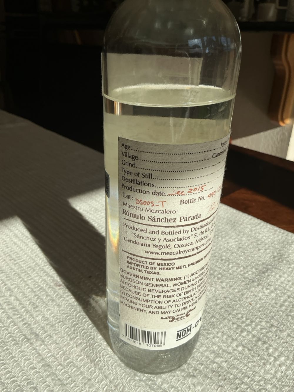 Rey Campero Tepeztate - Rey Campero (750 mL) alcohol collectible [Barcode 7503018107066] - Main Image 2