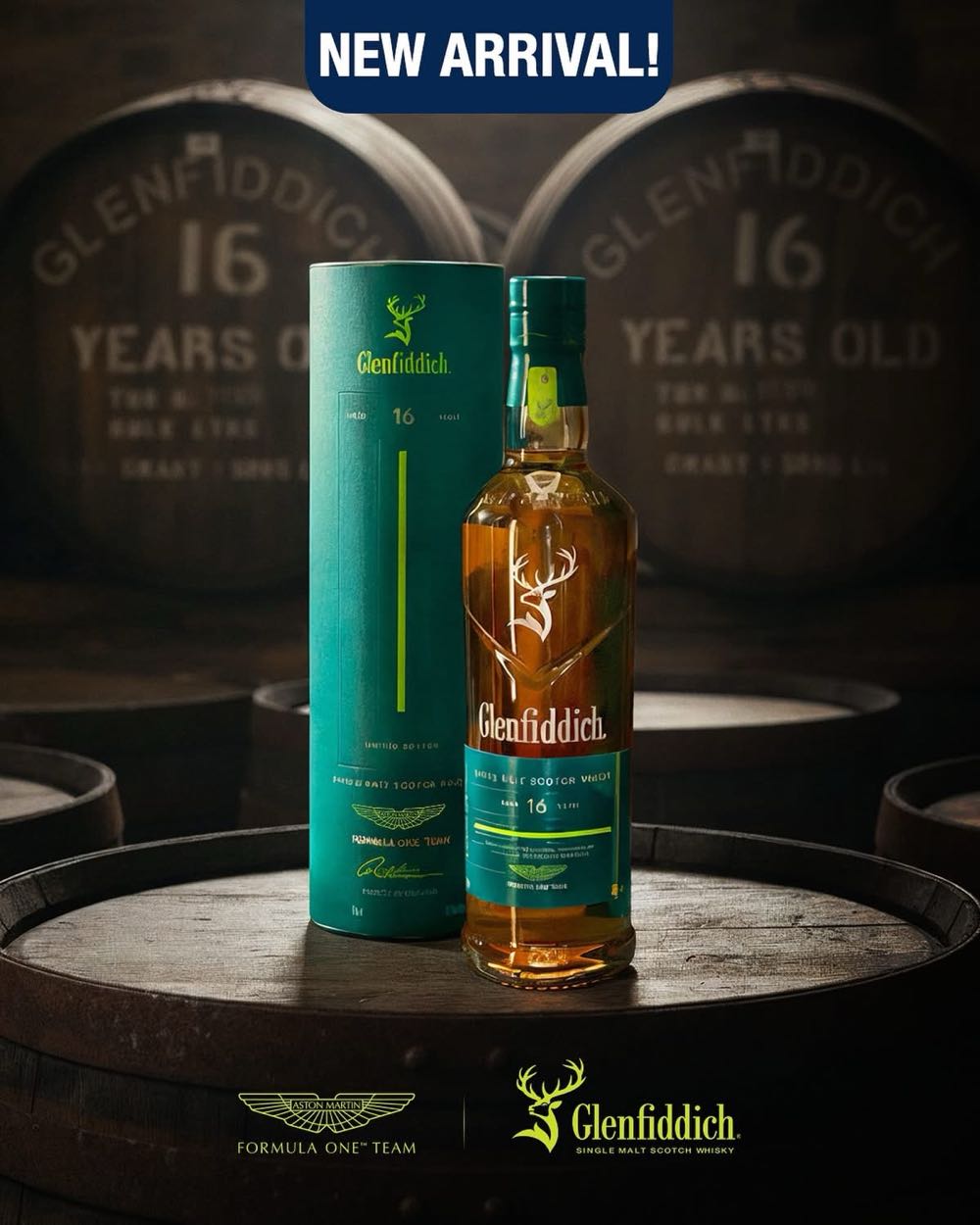 GLENFIDDICH 16y Aston Martin Formula One Team Single Malt Scotch Whisky - The Glenfiddich Distillery (700 mL) alcohol collectible [Barcode 5010327324210] - Main Image 3