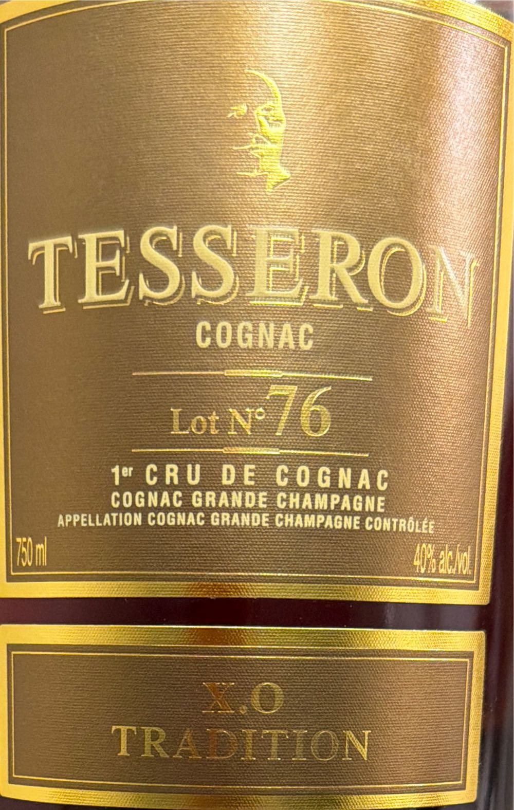 Tesseron X.o 76 Tradition 76 Cask Fine & 76 Cognac Tesseron Xo Tradition 750ml Grande Passion Rare Wine  alcohol collectible [Barcode 181197000773] - Main Image 3
