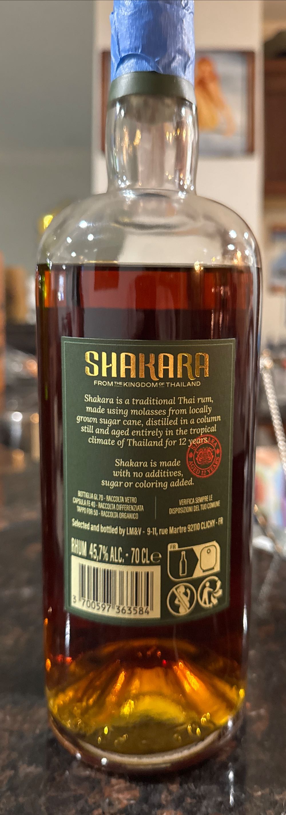 Rhum Shakara 12 Years Old - Shakara alcohol collectible [Barcode 3700597363584] - Main Image 2